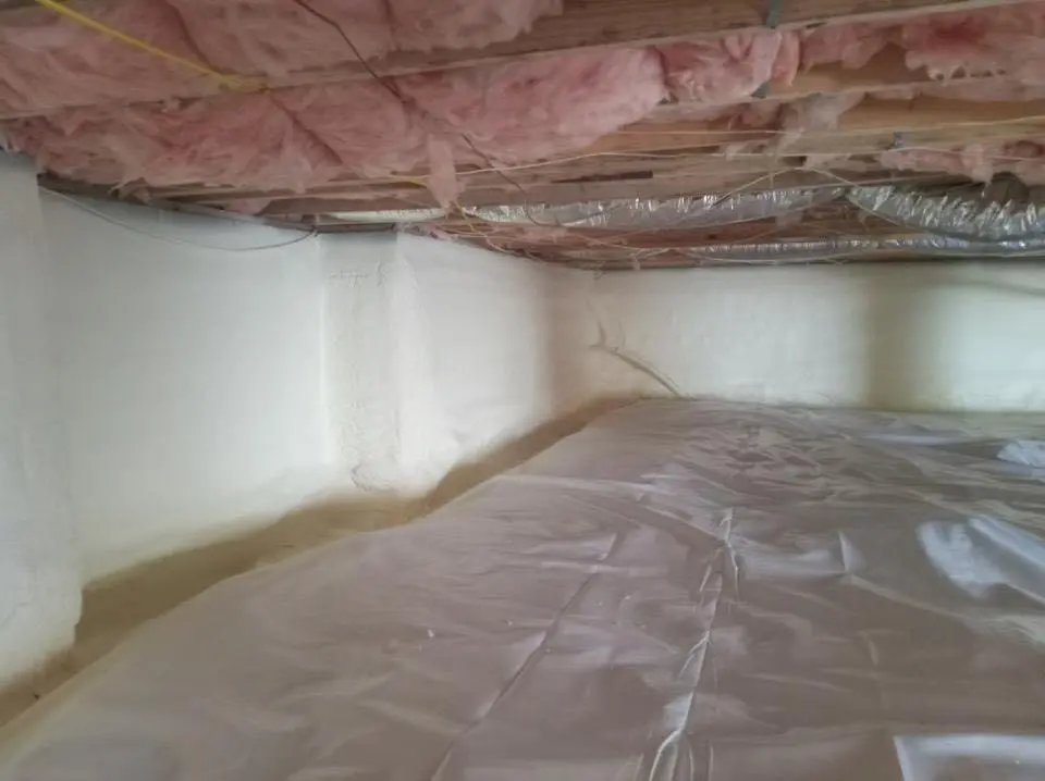 Crawl space encapsulation with closed-cell spray foam for Roof Leak Repair in Franklin